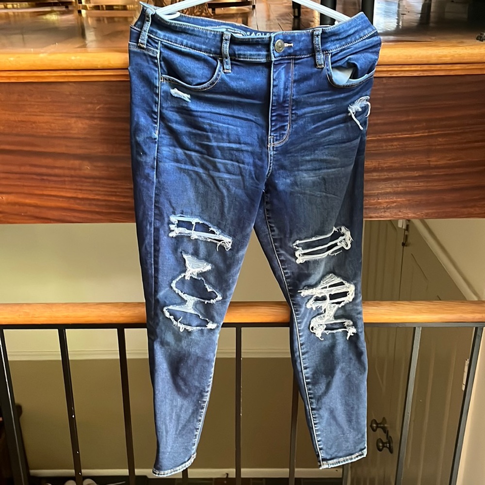 American eagle fake ripped jeans